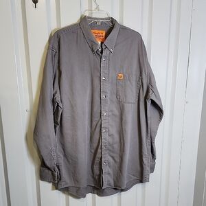 Wrangler Men's Riggs FR Flame Resistant Gray Button-Down Shirt Size XLT Tall